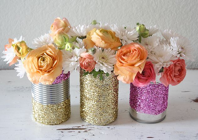 DIY glitter vase